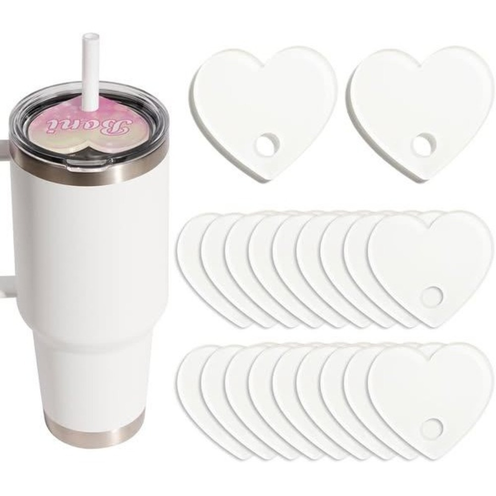 White Tumbler 35oz 42oz CompatibleCup With Straw Heart‎ Blank Sublimation